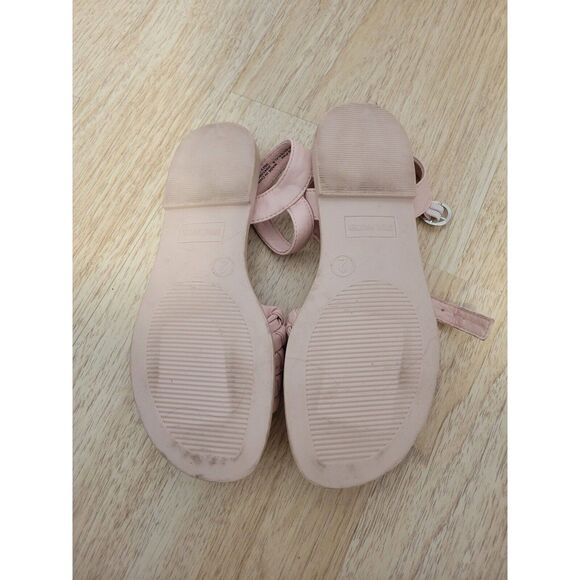New girls sz 2 Steve Madden Karina blush pink leather braided strappy sandals - Picture 4 of 4